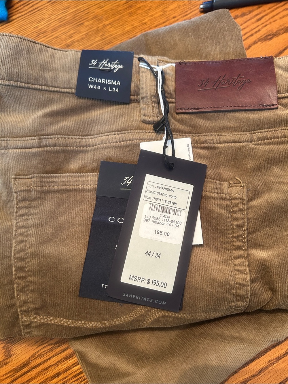 Heritage Charisma Men’s Corduroy Pants in Tobacco Brown
